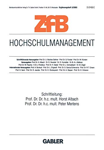 Imagen de archivo de Zeitschrift fr Betriebswirtschaft ZfB . Heft 3 2003. Hochschulmanagement a la venta por medimops