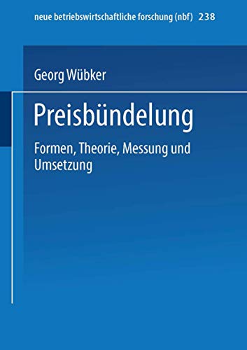 Beispielbild fr Preisbndelung Formen, Theorie, Messung und Umsetzung zum Verkauf von Buchpark