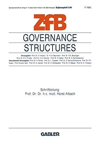 Imagen de archivo de Governance Structures: Umbruch in Der Fhrung Von Grossunternehmen a la venta por Revaluation Books