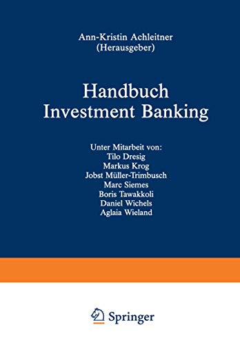 Beispielbild fr Handbuch Investment Banking zum Verkauf von medimops