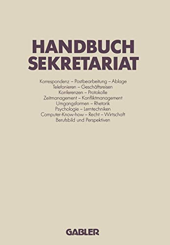 Imagen de archivo de Handbuch Sekretariat (German Edition) a la venta por Lucky's Textbooks