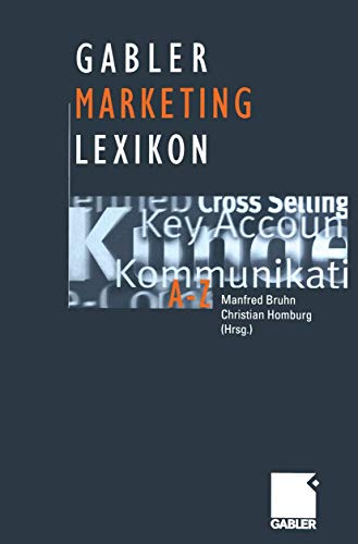 Gabler Lexikon Marketing. (9783409199711) by Bruhn, Manfred; Homburg, Christian