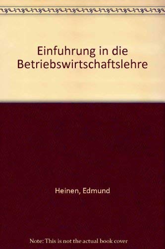 Imagen de archivo de Einfhrung in die Betriebswirtschaftslehre a la venta por Bernhard Kiewel Rare Books