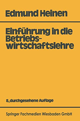 Stock image for Einfuhrung in die Betriebswirtschaftslehre for sale by Chiron Media