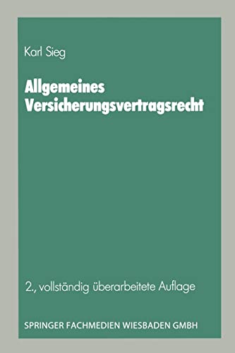 Imagen de archivo de Allgemeines Versicherungsvertragsrecht a la venta por Chiron Media