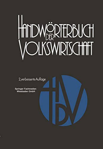 Stock image for Handwrterbuch der Volkswirtschaft for sale by bookdown