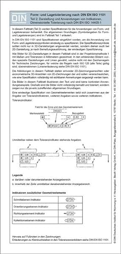 9783410251538: Form- und Lagetolerierung nach DIN EN ISO 1101: Teil 2: 2D/3D-Darstellung inkl. dimensionelle Tolerierung Faltblatt mit Auszgen aus der Norm