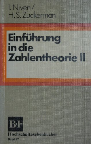 Imagen de archivo de Einfhrung in die Zahlentheorie. Bd. 1. a la venta por medimops