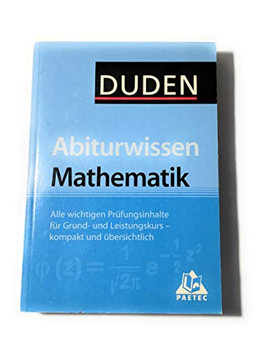 Beispielbild fr Duden Abiturwissen Mathematik zum Verkauf von ThriftBooks-Dallas