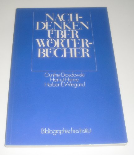 Stock image for Nachdenken uber Worterbucher (German Edition) for sale by Zubal-Books, Since 1961