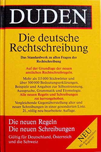 Imagen de archivo de Duden 1. Rechtschreibung der deutschen Sprache. Auf der Grundlage der neuen amtlichen Rechtschreibregeln a la venta por Bernhard Kiewel Rare Books