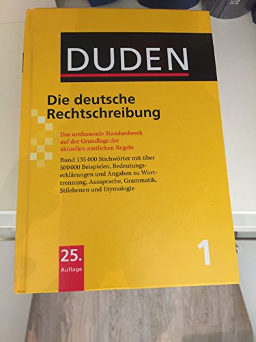 Beispielbild fr Duden 01. Die deutsche Rechtschreibung: Das umfassende Standardwerk auf der Grundlage der neuen amtlichen Regeln: Band 1 zum Verkauf von medimops