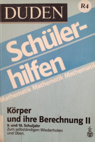 Beispielbild fr Duden Schlerhilfen. Krper und ihre Berechnung 2., (9. und 10. Schuljahr) zum Verkauf von medimops