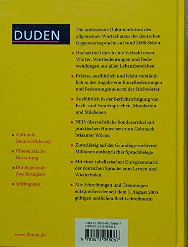 9783411055067: Duden Deutsches Universal Worterbuch