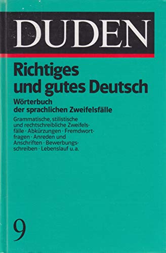 Imagen de archivo de Der Duden in 12 BA>Nden: 9 - Richtiges Und Gutes Deutsch (Duden 9) a la venta por WorldofBooks