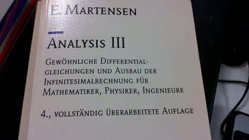 Stock image for Gewhnliche Differentialgleichungen und Ausbau der Infinitesimalrechnung, Bd III for sale by medimops