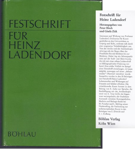 Beispielbild fr Festschrift fr Heinz Ladendorf. zum Verkauf von Winghale Books
