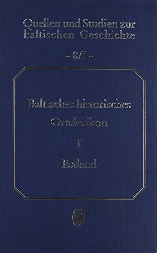 Beispielbild fr Baltisches Historisches Ortslexikon. Begonnen von Hans Feldmann, hrsg. von Heinz v. z. Mhlen. Teil I: Estland (einschlielich Nordlivland). Bearb. von Gertrud Westermann, zum Verkauf von Antiquariat Robert von Hirschheydt