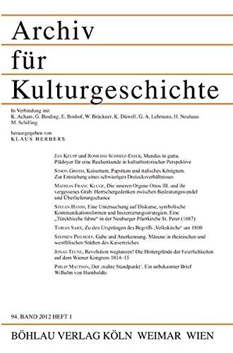 9783412209858: Archiv fr Kulturgeschichte 94,1 (2012)