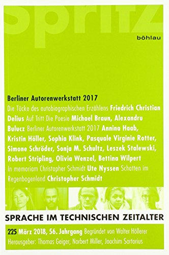 9783412511746: Berliner Autorenwerkstatt 2017: 225 (Sprache Im Technischen Zeitalter)