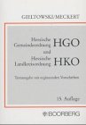 9783415018099: Hessische Gemeindeordnung und Hessische Landkreisordnung