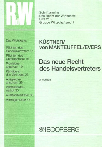 Stock image for Das neue Recht des Handelsvertreters for sale by Buchkontor Zossen