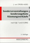 Sonderveranstaltungen, Sonderangebote und Räumungsverkäufe - von Strobl-Albeg, Joachim