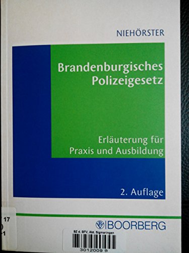 9783415030046: Brandenburgisches Polizeigesetz