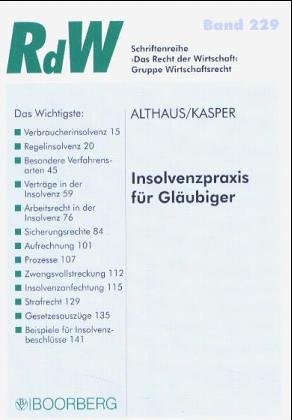 Imagen de archivo de Insolvenzpraxis fr Glubiger a la venta por medimops