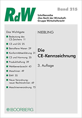Stock image for Die CE-Kennzeichnung (Das Recht der Wirtschaft / Schriftenreihe) for sale by medimops
