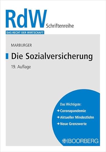 Imagen de archivo de Die Sozialversicherung (Das Recht der Wirtschaft) a la venta por medimops