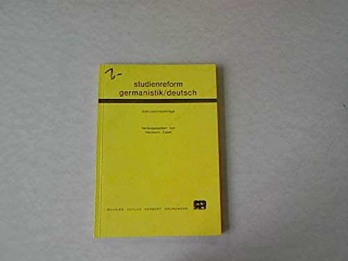 Beispielbild fr Studienreform Germanistik, Deutsch: Diskussionsbeitrge zum Verkauf von Bernhard Kiewel Rare Books