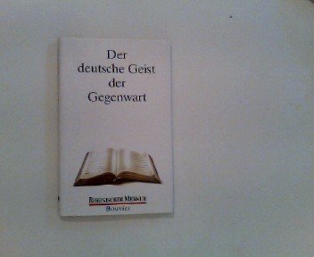 Beispielbild fr Der deutsche Geist der Gegenwart1990 von Jürgen Habermas und Wolf Lepenies zum Verkauf von Nietzsche-Buchhandlung OHG