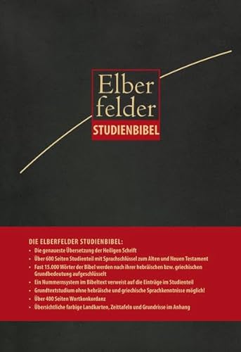 Elberfelder Studienbibel: Revision 2006 - mit Sprachschlüssel und Handkonkordanz Ledereinband Religion Theologie Christentum Bibelausgaben Bibelkommentare Elberfelder Bibel Religionswissenschaften Theologe Konkordanz - SCM R. Brockhaus