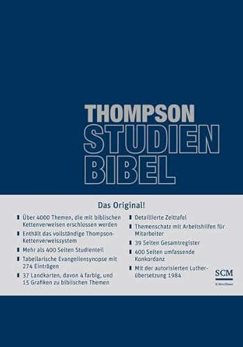 9783417255287: Thompson Studienbibel - ital. Kunstleder, blau