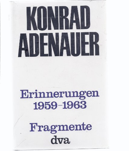 9783421014733: Erinnerungen 1959-1963: Fragmente: Band 4