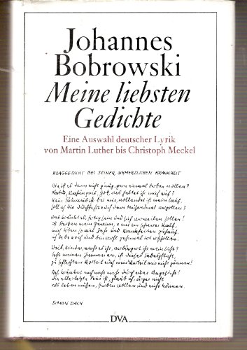 Beispielbild fr Meine liebsten Gedichte. Eine Auswahl deutscher Lyrik von Martin Luther bis Christoph Meckel zum Verkauf von medimops