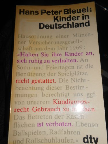 Beispielbild fr Kinder in Deutschland. zum Verkauf von Der Bcher-Br