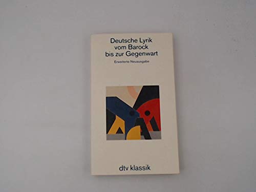 Beispielbild fr Deutsche Lyrik vom Barock bis zur Gegenwart. (dtv Literatur) zum Verkauf von Norbert Kretschmann