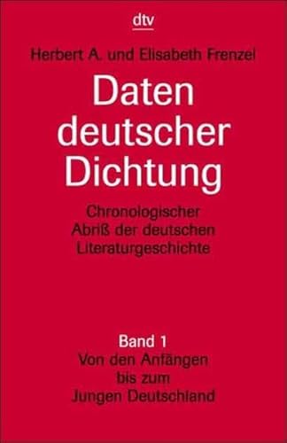 Beispielbild fr Daten Deutscher Dichtung: Band 1 zum Verkauf von Goldstone Books