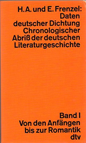 Beispielbild für Daten deutscher Dichtung: Chronolog. Abriss d. dt. Literaturgeschichte (German Edition) zum Verkauf von Better World Books