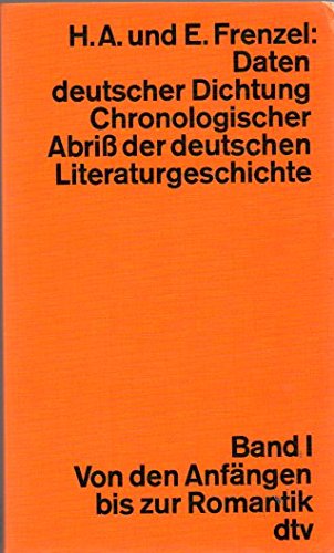 9783423031011: Title: Daten deutscher Dichtung Chronolog Abriss d dt Lit