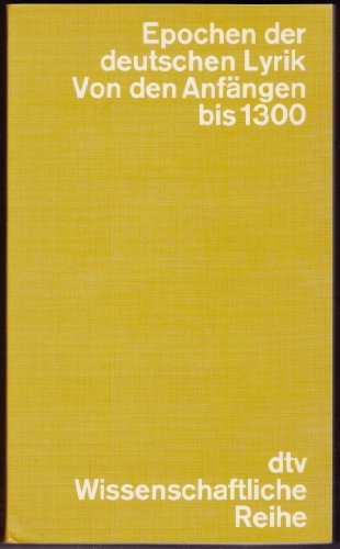 Beispielbild fr Epochen der deutschen Lyrik: Von den Anfaengen bis 1300 zum Verkauf von Cole & Contreras / Sylvan Cole Gallery