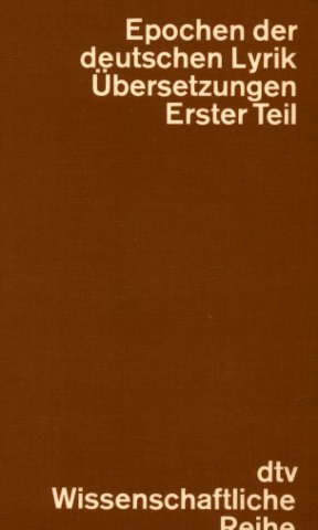 Beispielbild fr Epochen der deutschen Lyrik Band 10/2 - bersetzungen Erster Teil zum Verkauf von Der Bcher-Br