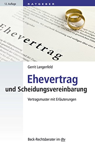 Beispielbild fr Ehevertrag und Scheidungsvereinbarung: Vertragsmuster mit Erluterungen zum Verkauf von medimops