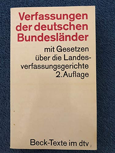 Verfassungen der deutschen Bundesländer. (Nr. 5530) Beck-Texte - Pestalozza, Christian (Vorr.)