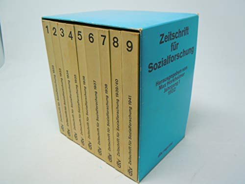 9783423059756: Zeitschrift für Sozialforschung. Jahrgang 1 - 9. 9 Bände (komplett).