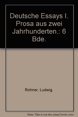 9783423060134: Deutsche Essays I. Prosa aus zwei Jahrhunderten.: 6 Bde.