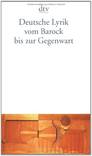 Beispielbild fr Deutsche Lyrik vom Barock bis zur Gegenwart zum Verkauf von 3 Mile Island