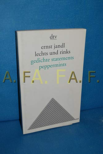 lechts und rinks. gedichte, statements, peppermints. 1. Auflage (dtv ; 12449)